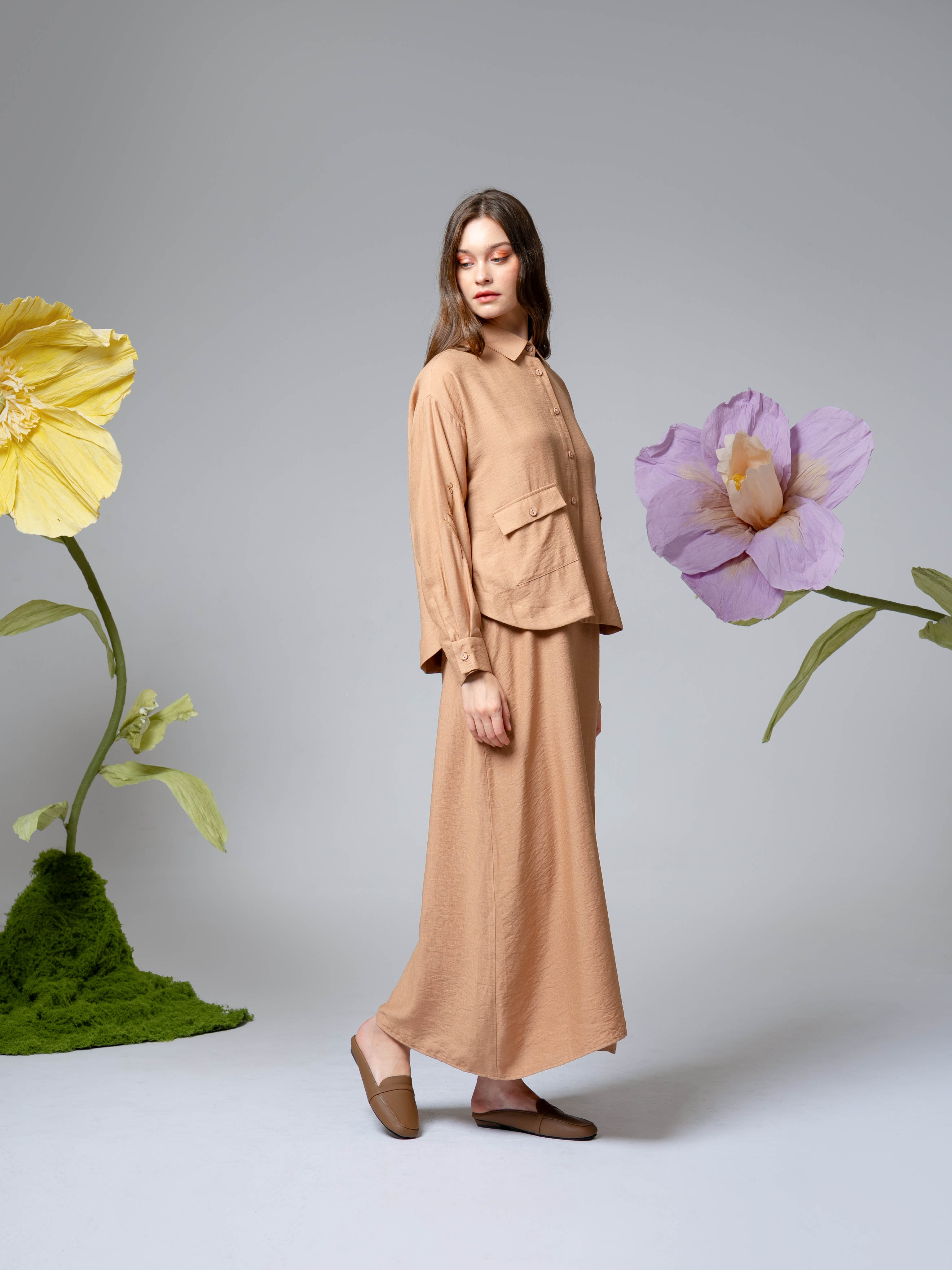 Bianca Dress Set  Camel