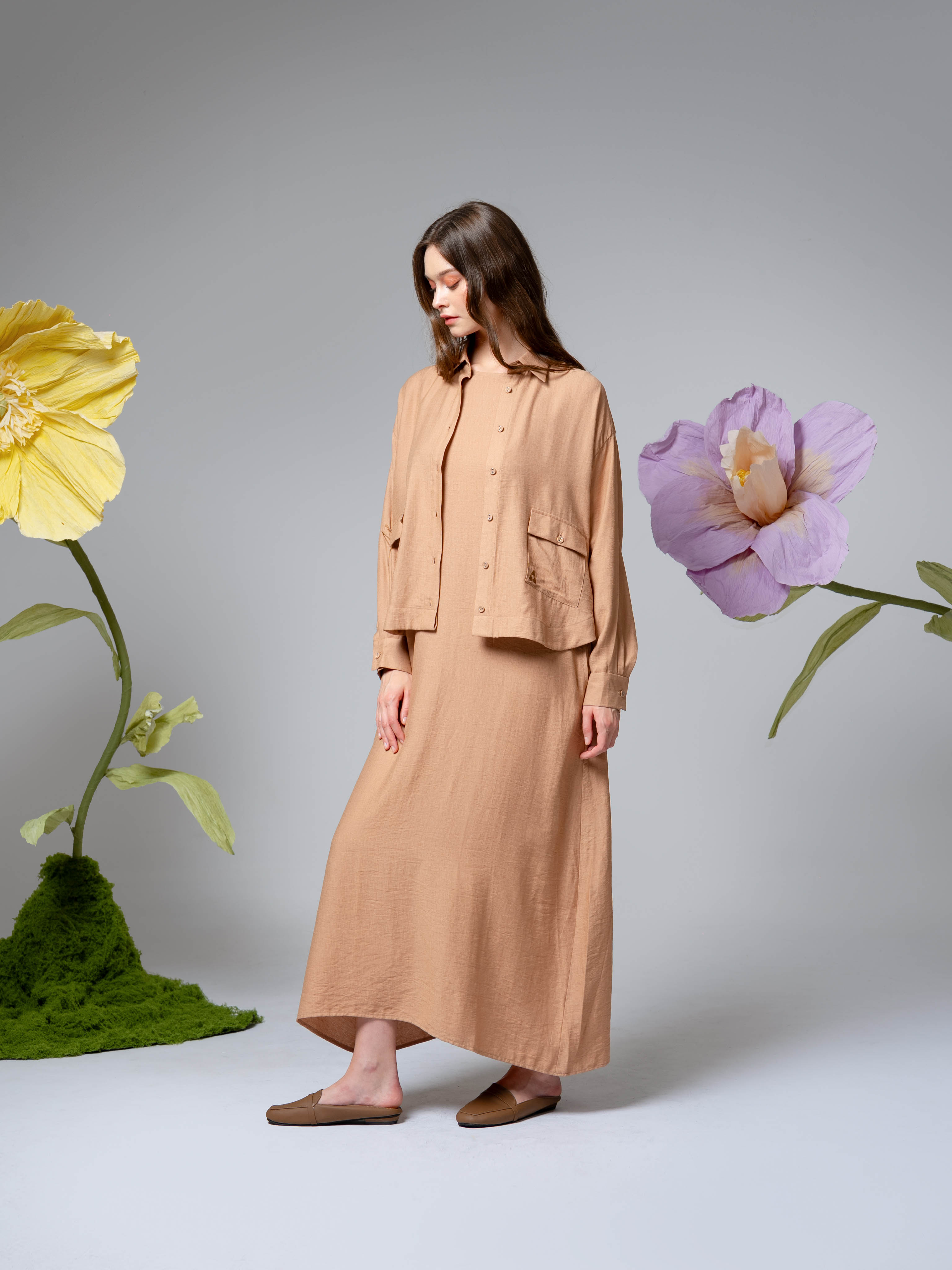 Bianca Dress Set  Camel