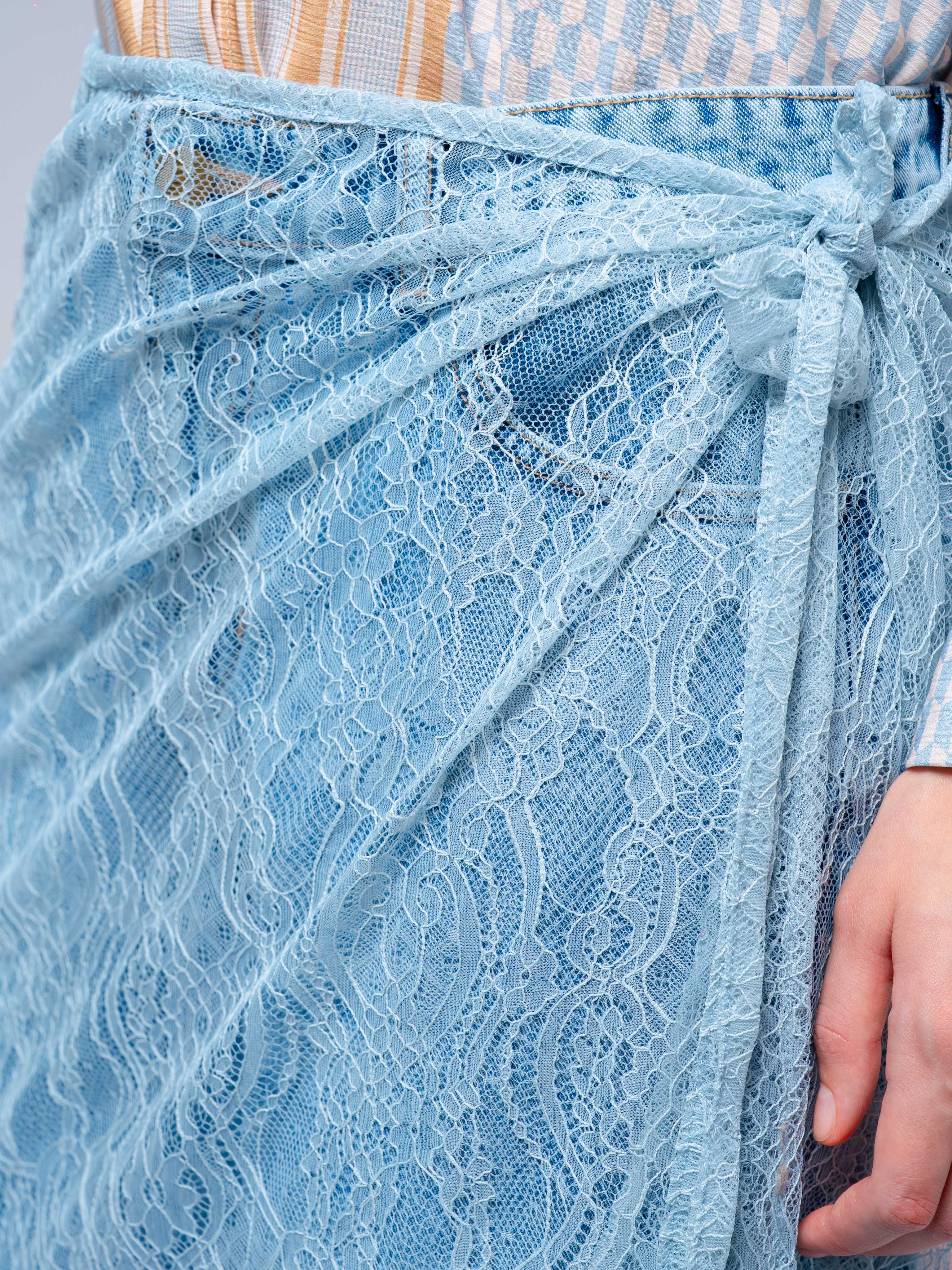 Bian Apron Lace Aqua Blue