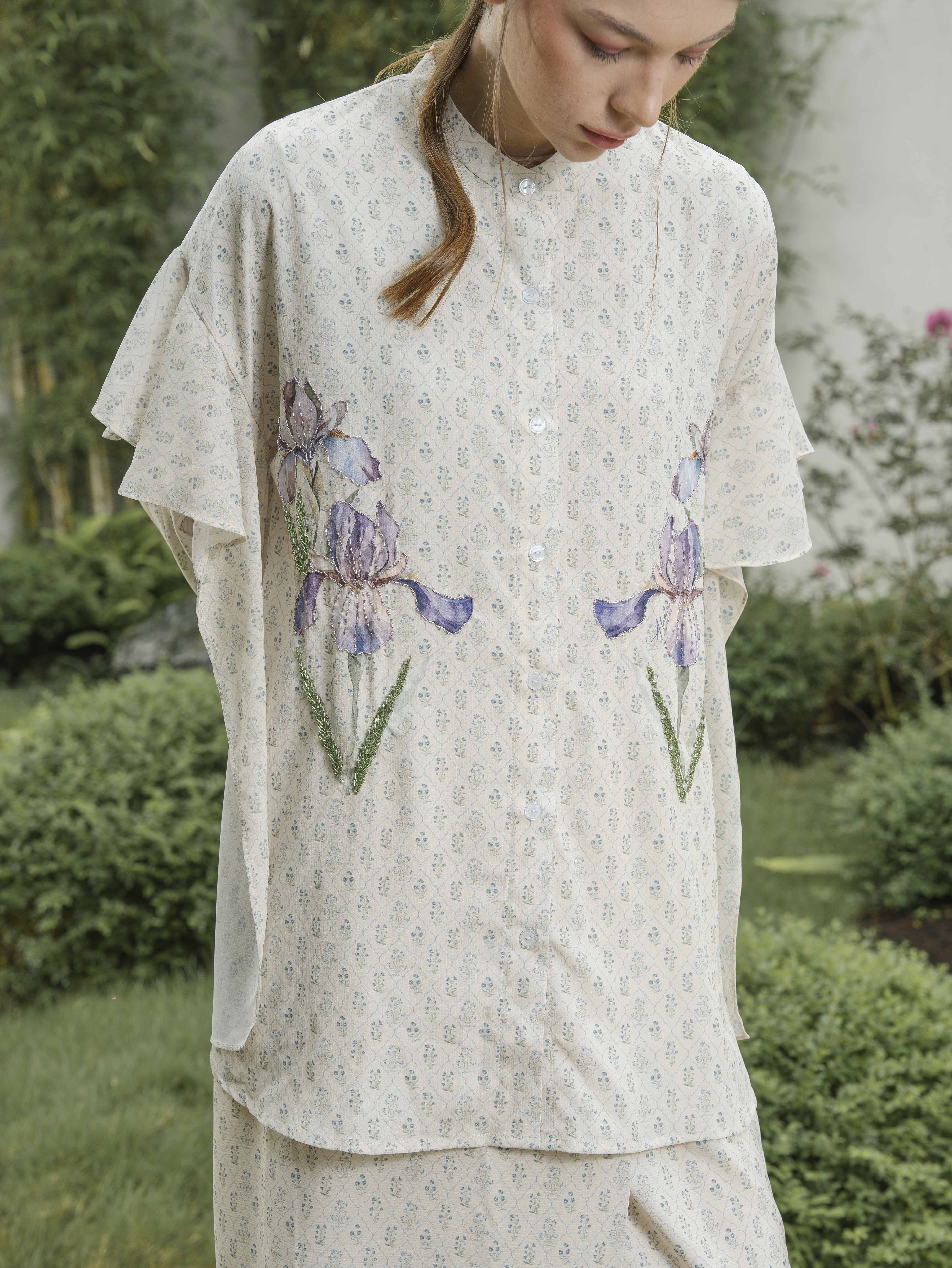 Ruby Shirt with beading Creme