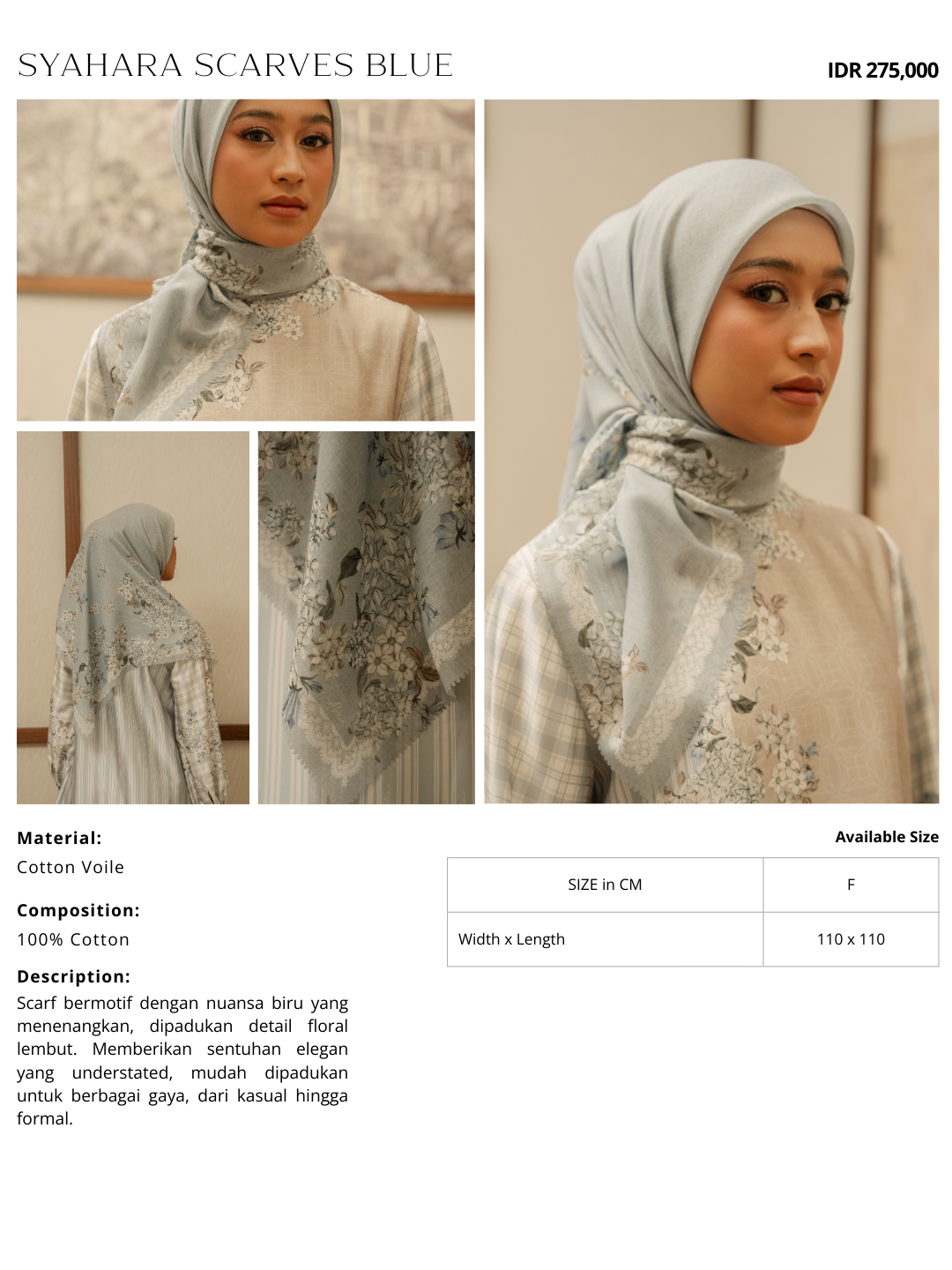Syahara Scarves Blue