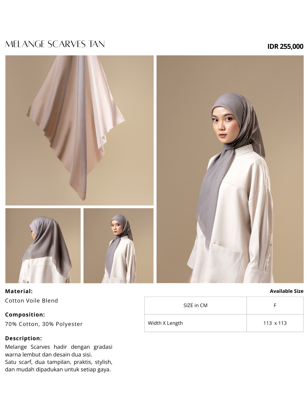 Melange Scarves Tan