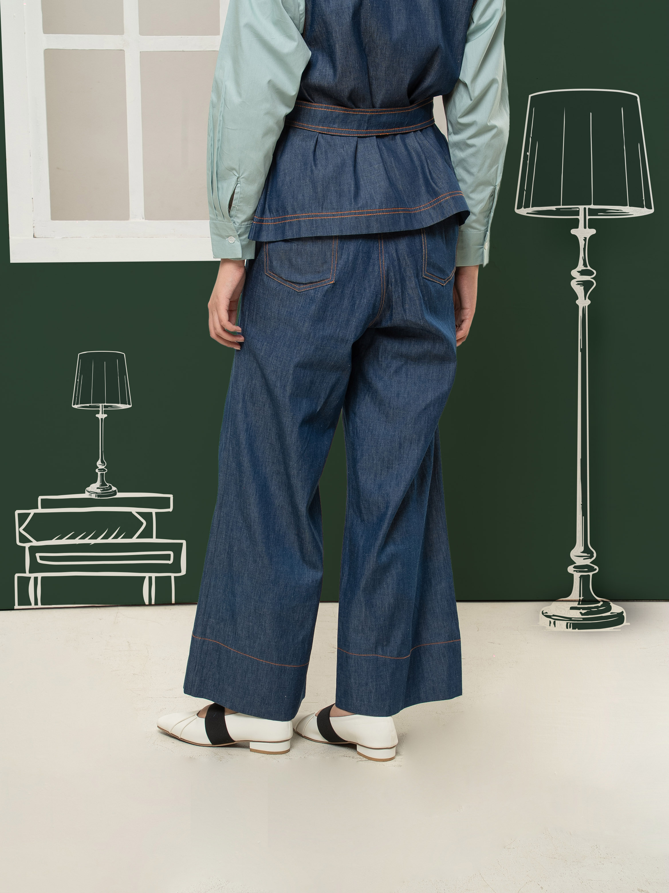 Vina Denim Pants  Navy
