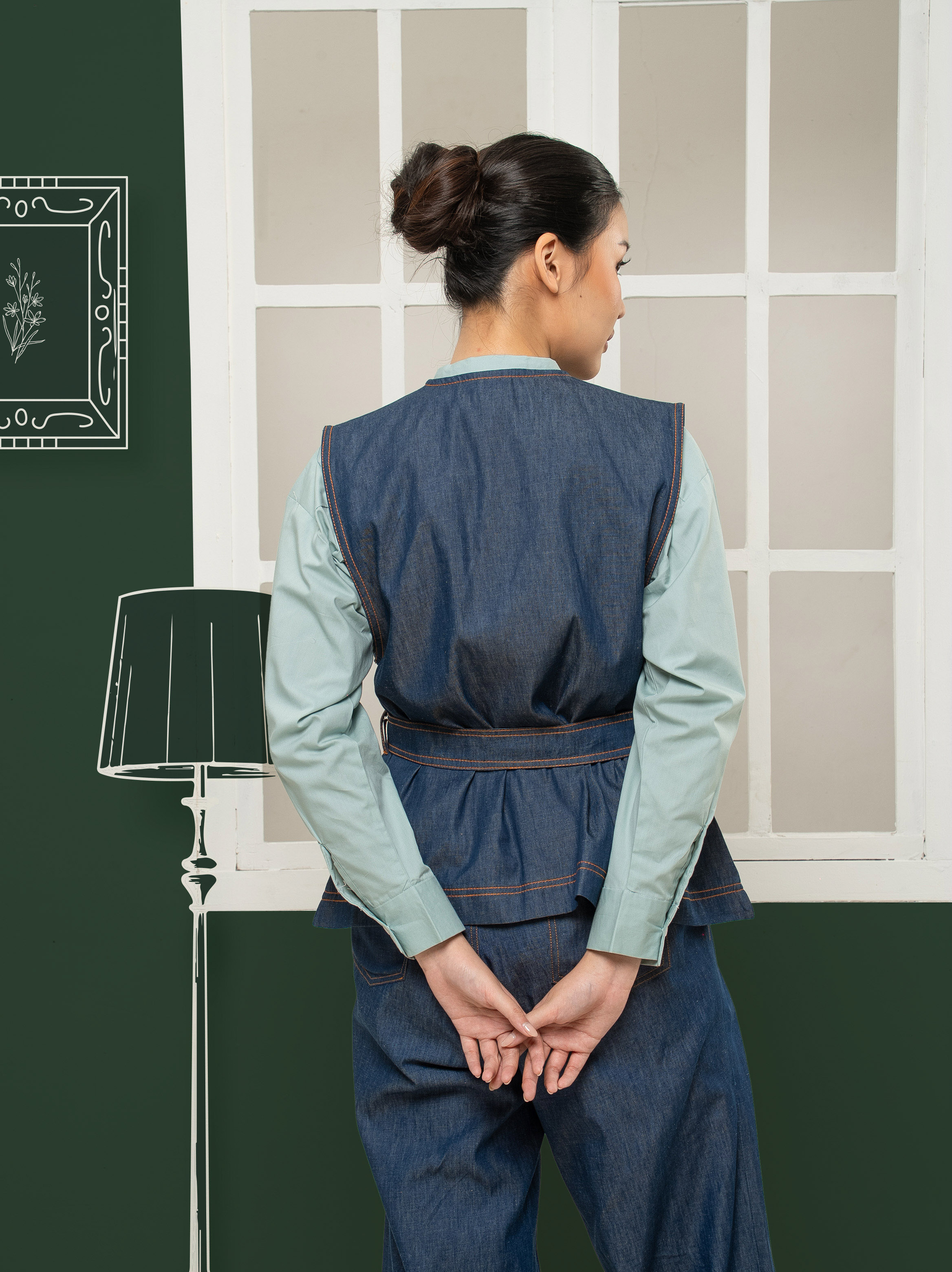 Via Denim Vest Navy