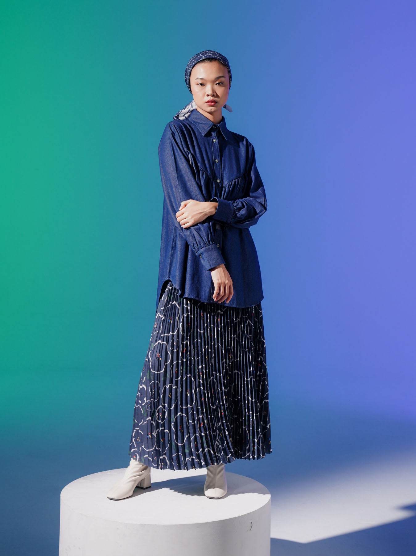 Ayza Denim Top Blue