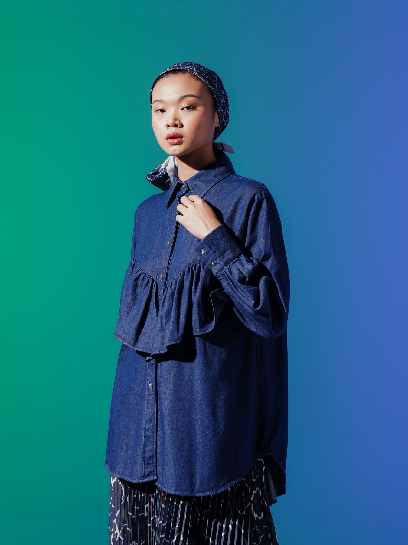 Ayza Denim Top Blue