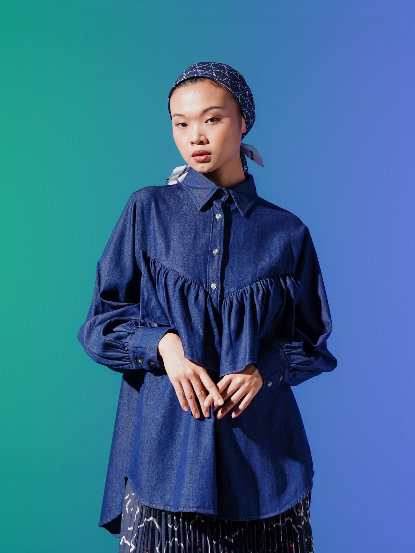Ayza Denim Top Blue