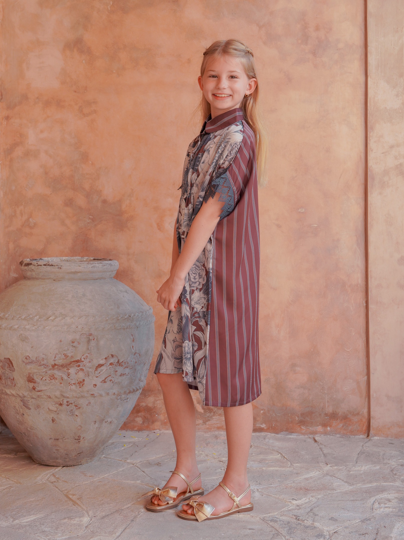 Mola Dress Girl Navy