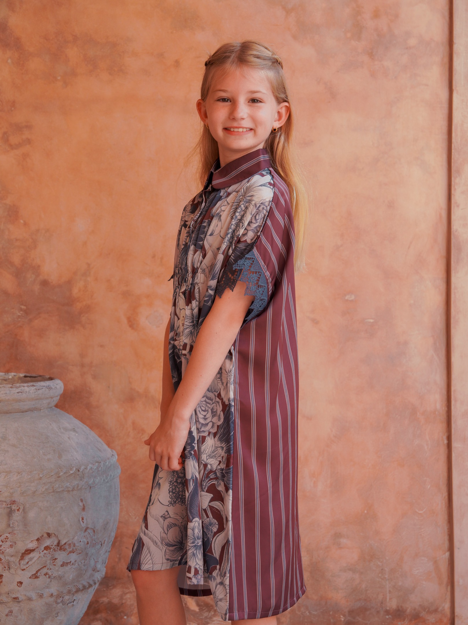 Mola Dress Girl Navy