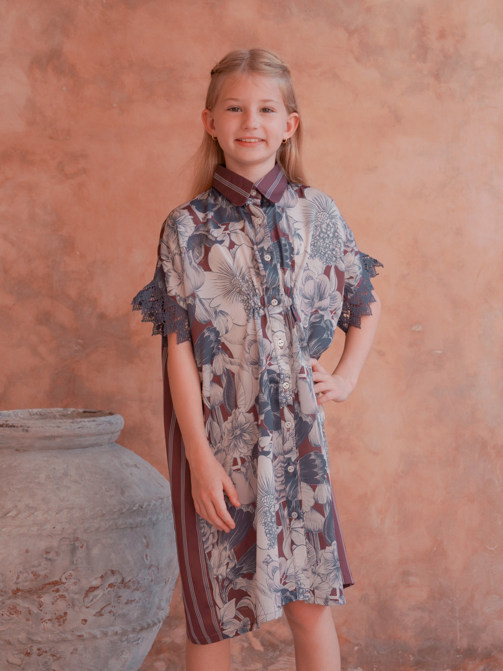 Mola Dress Girl Navy