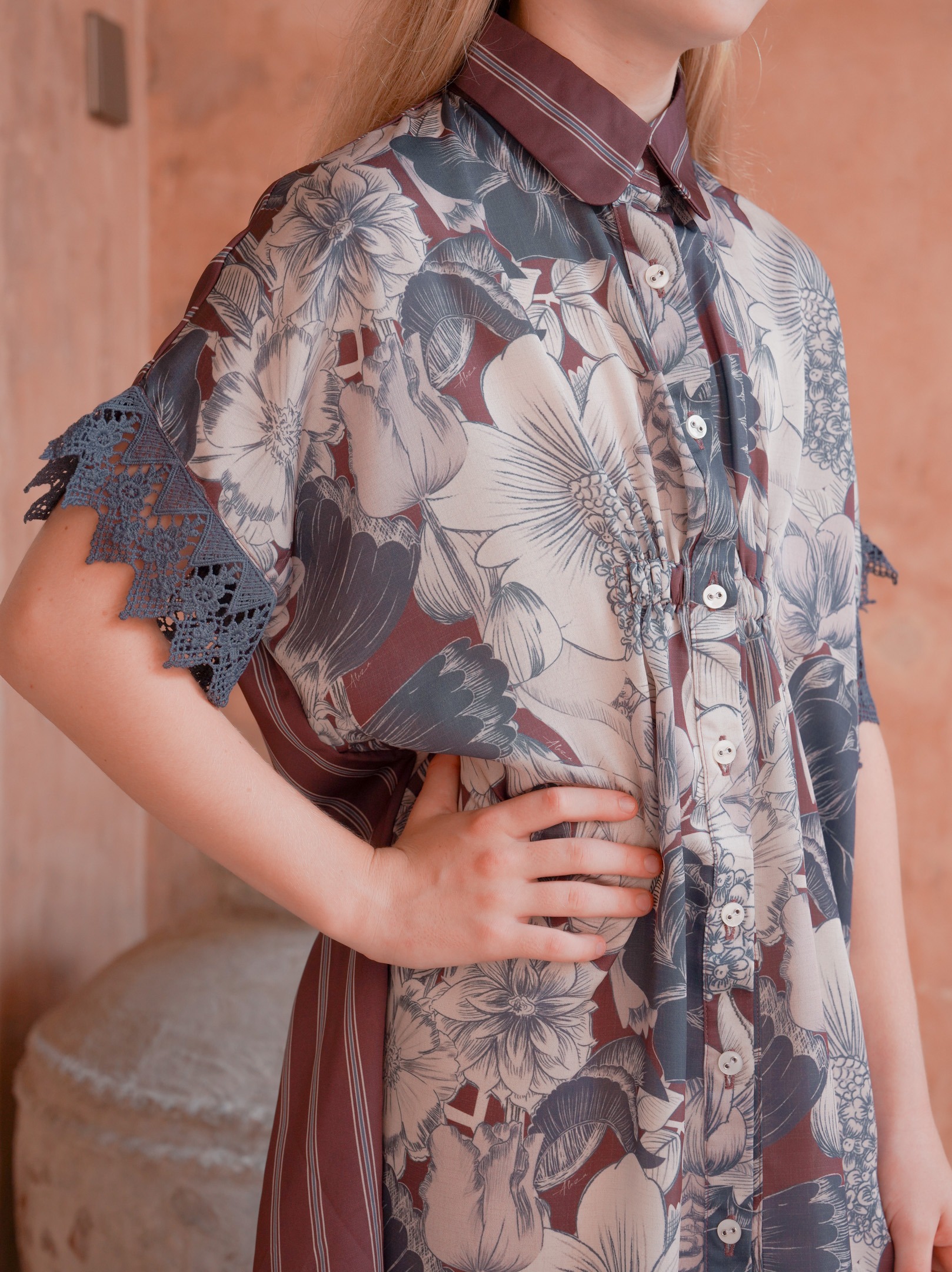 Mola Dress Girl Navy