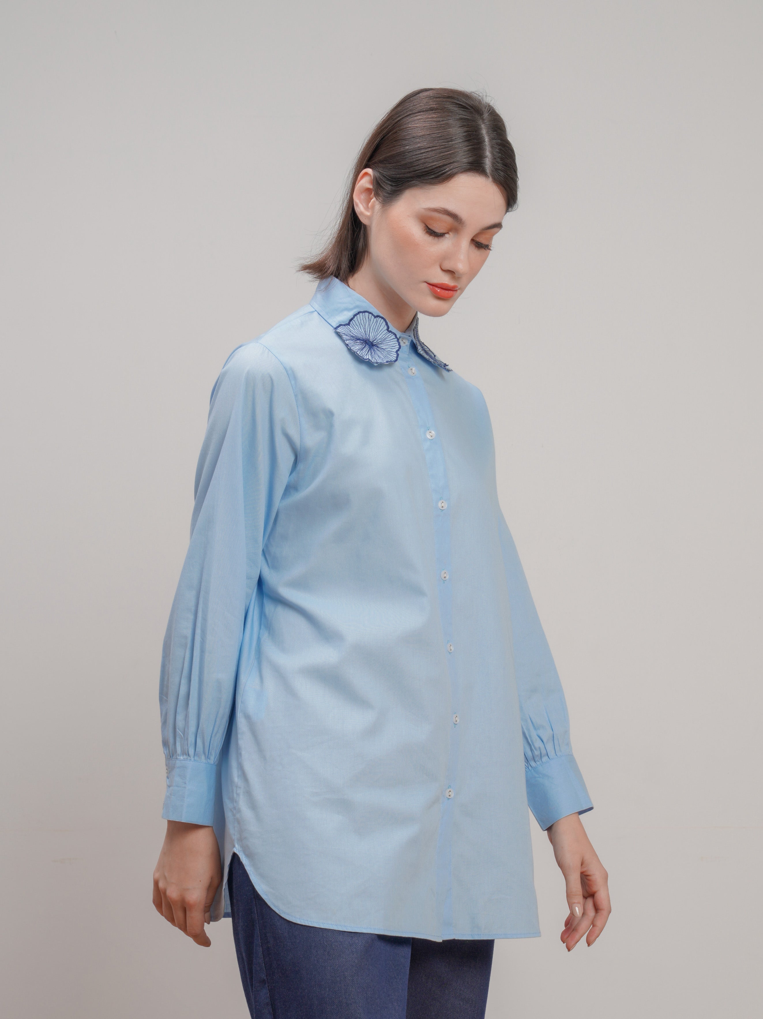 Dasya Shirt Aqua Blue