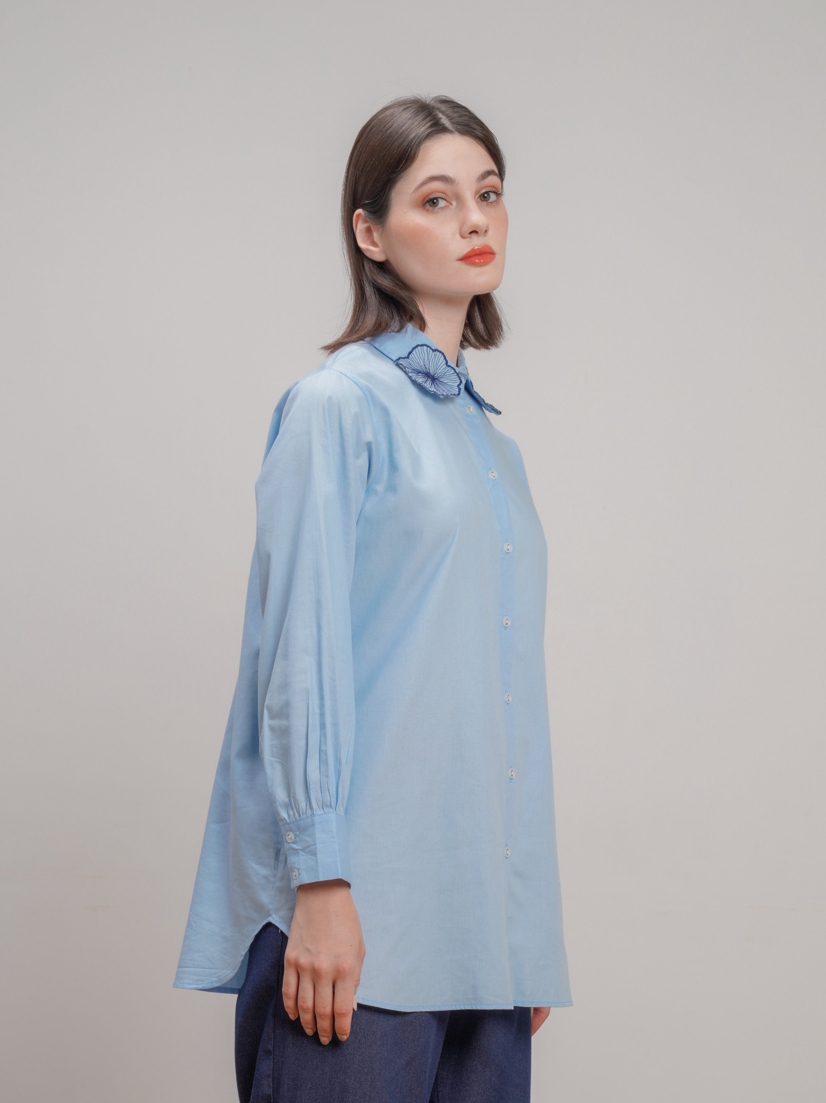 Dasya Shirt Aqua Blue