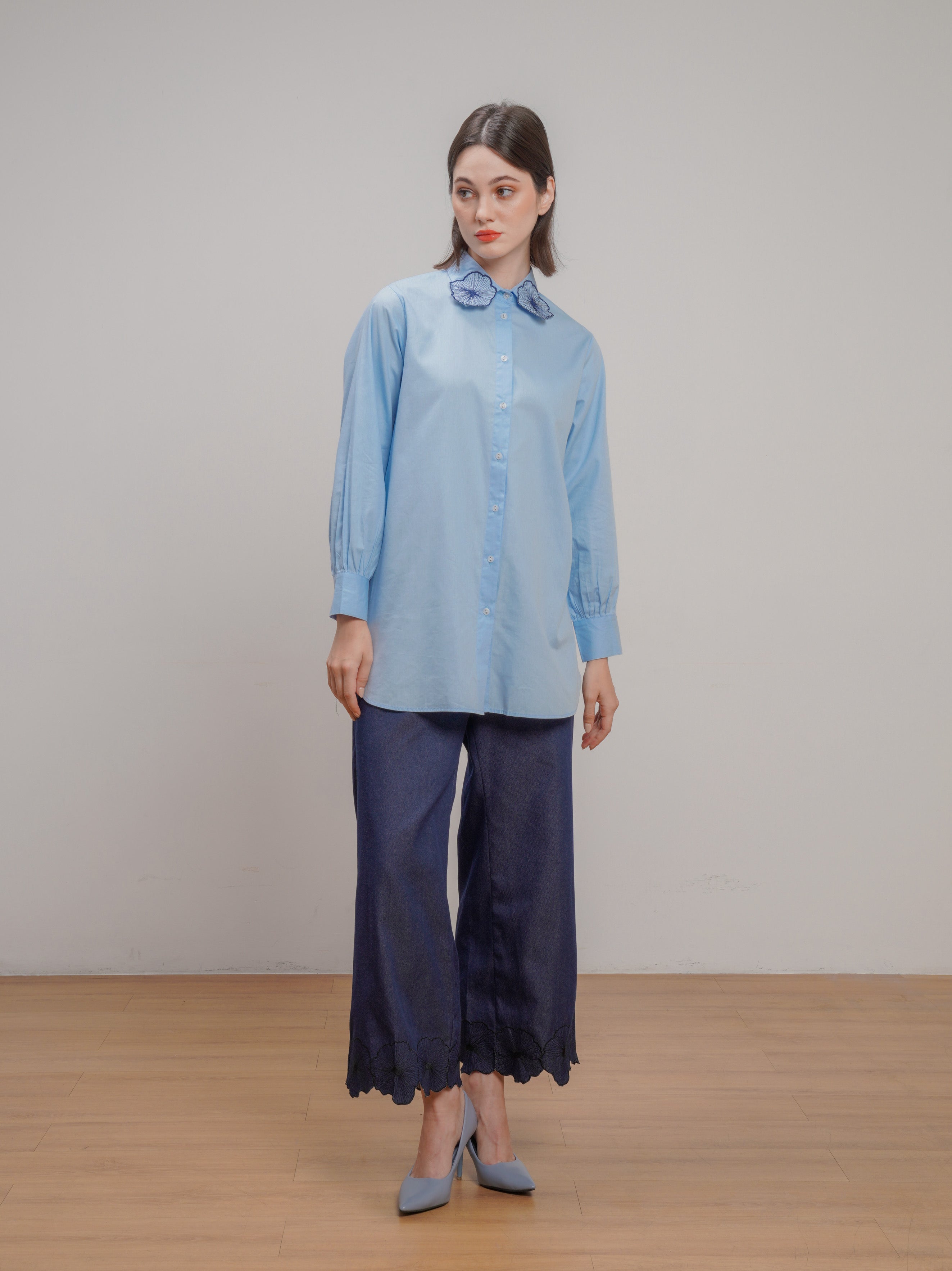 Dasya Shirt Aqua Blue