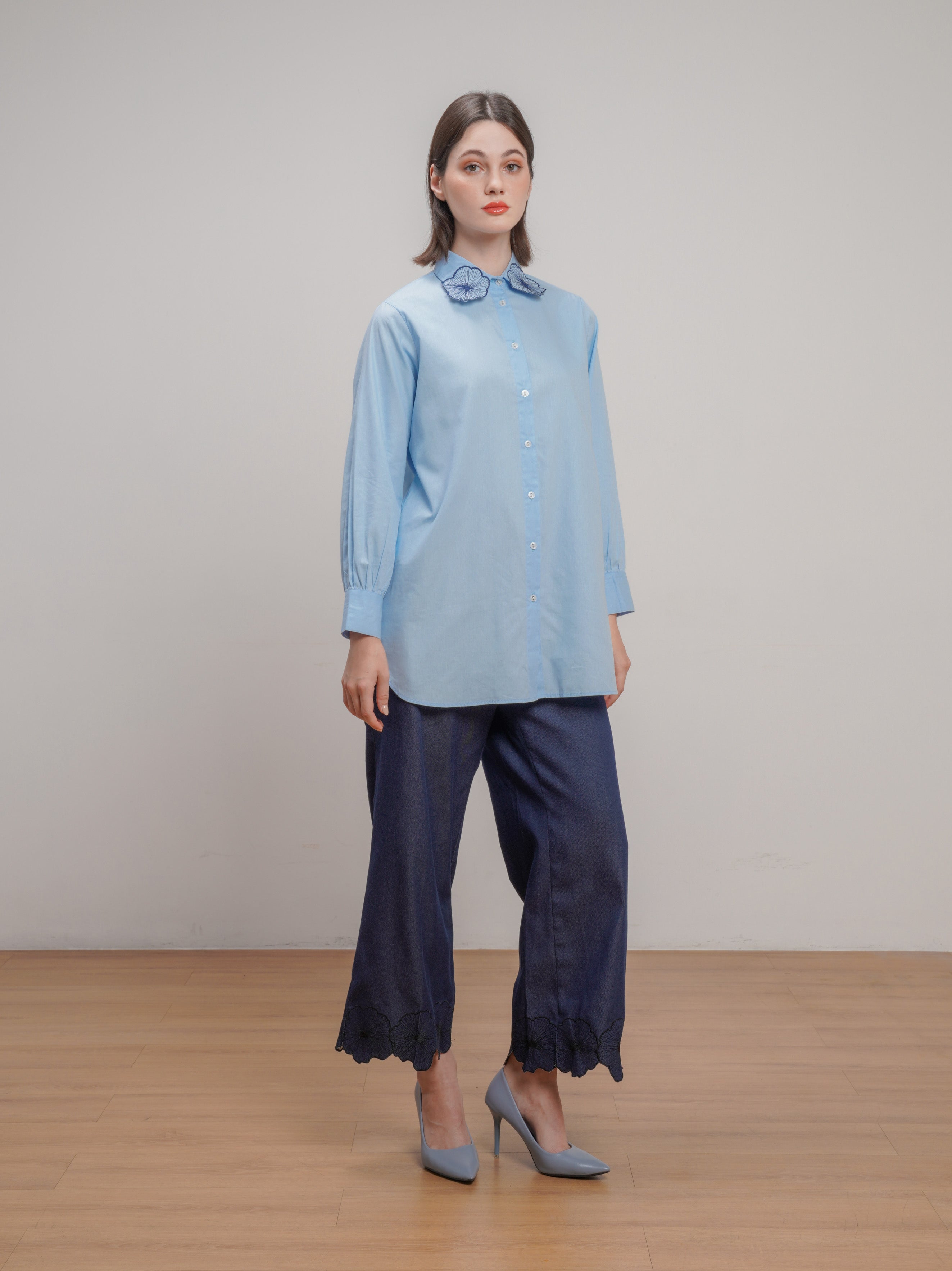 Dasya Shirt Aqua Blue