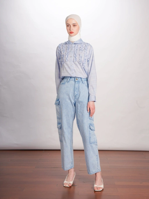 Image of Rue Denim Pants Light Blue