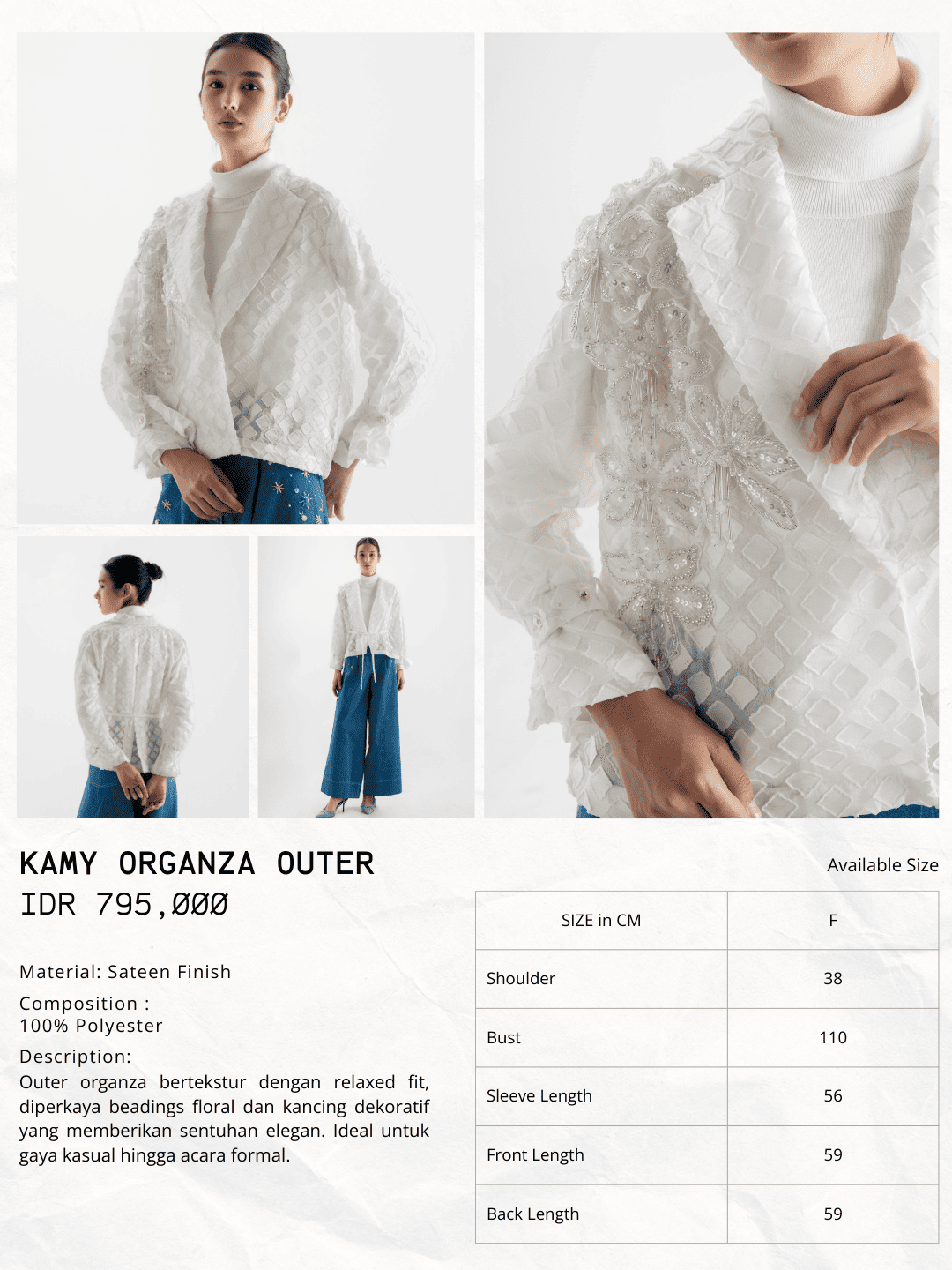 Kamy Organza Outer White