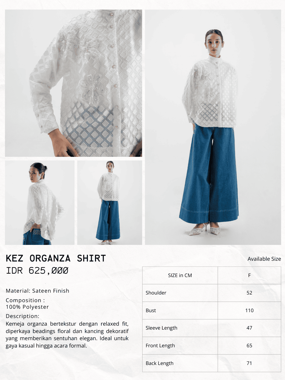 Kez Organza Shirt White
