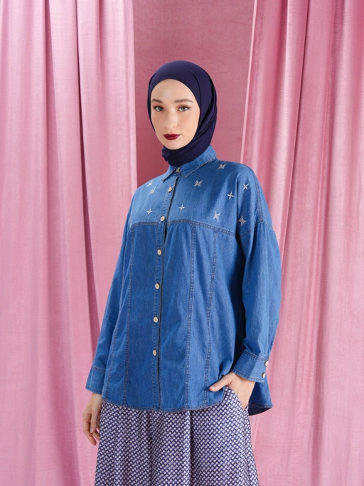Image of Maisy Denim Shirt Blue Denim