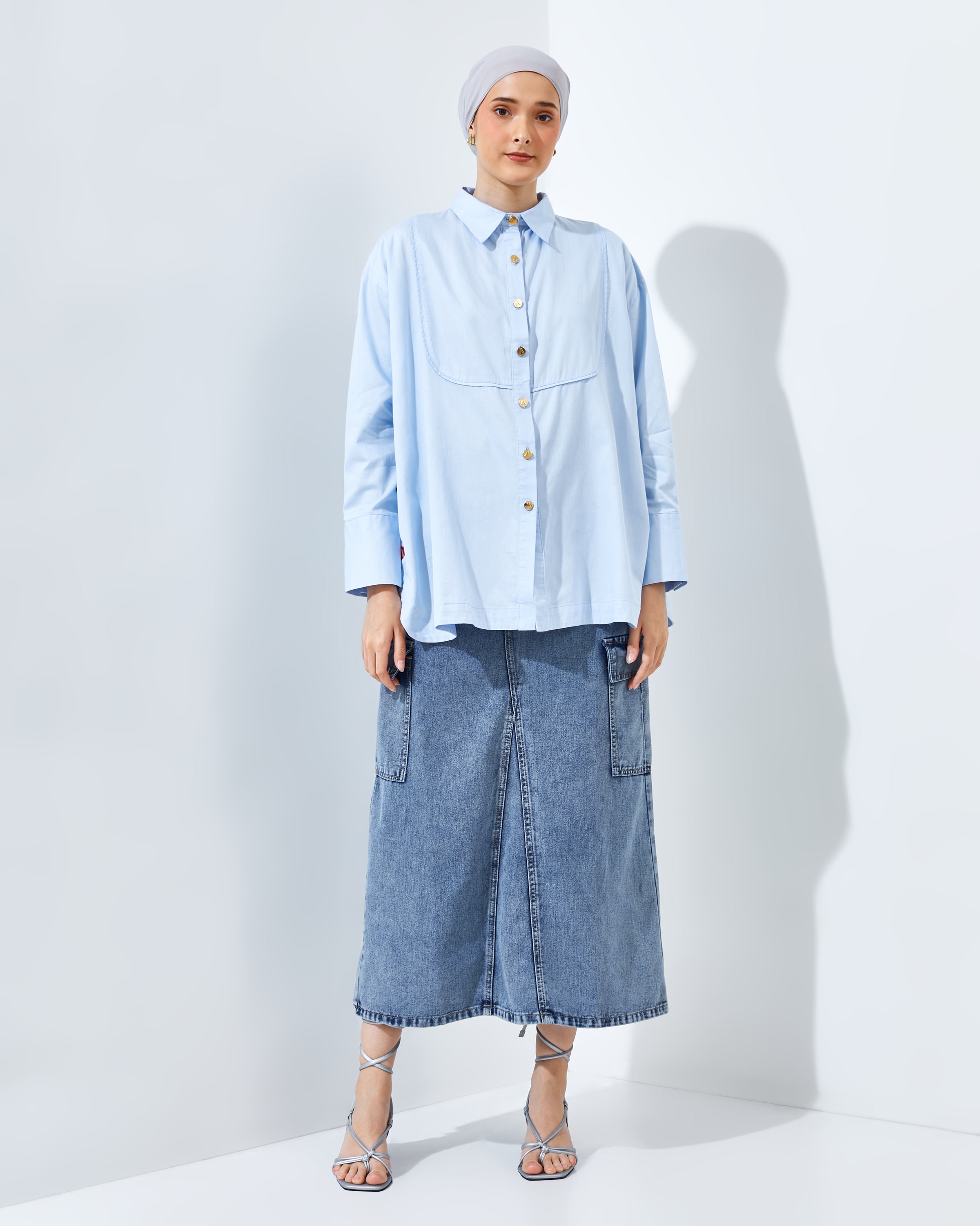 Xian Denim Skirt Blue