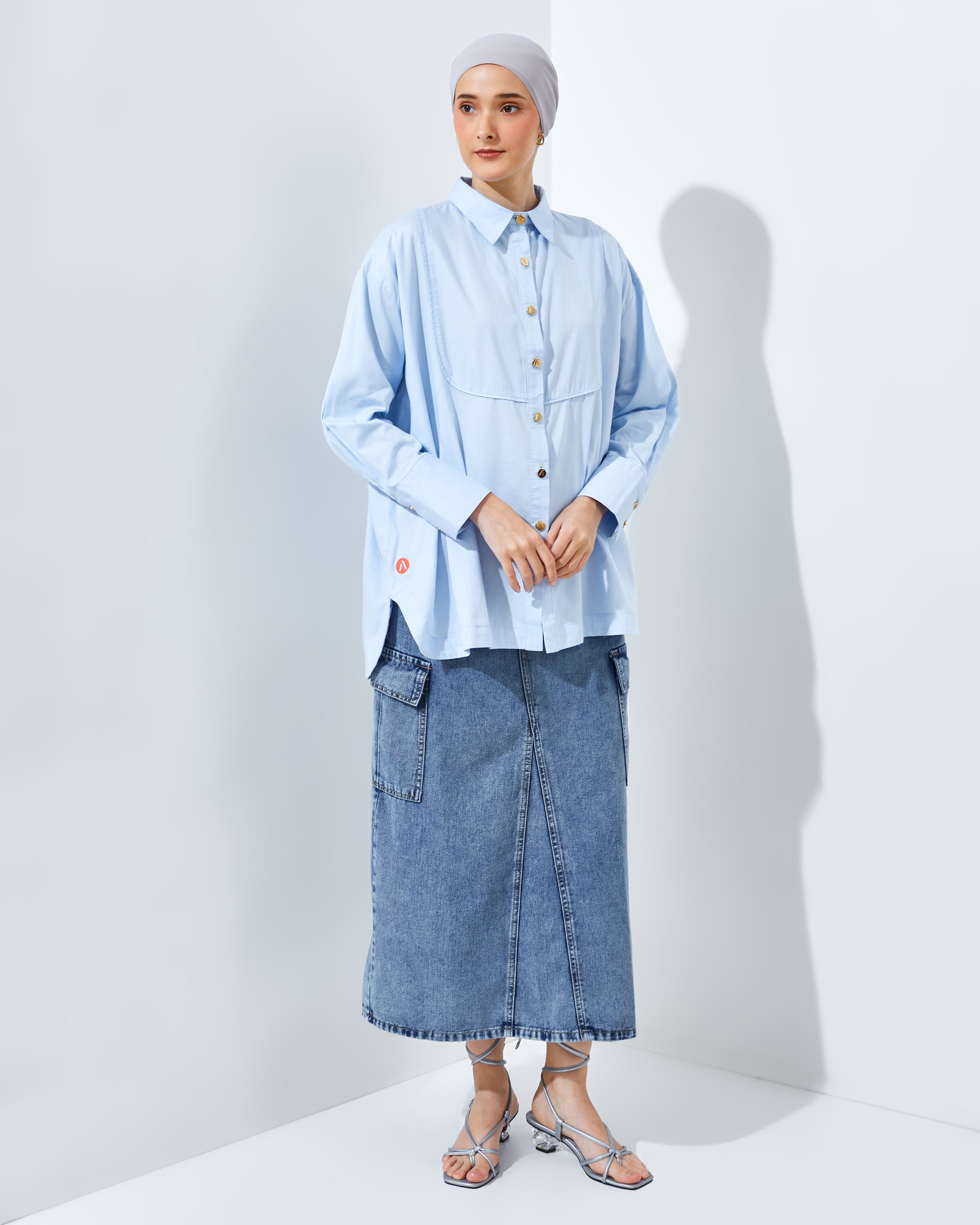 Xian Denim Skirt Blue