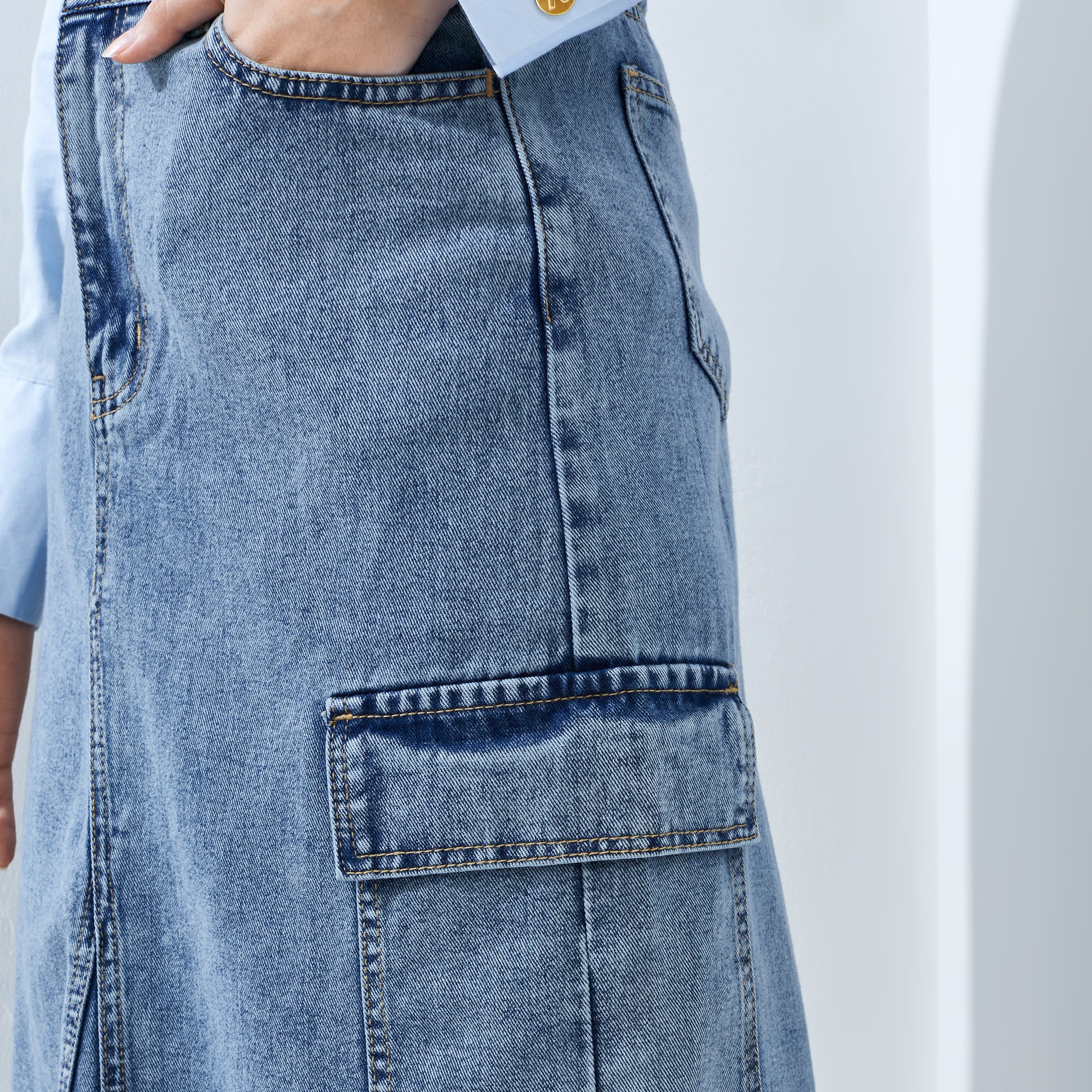 Xian Denim Skirt Blue