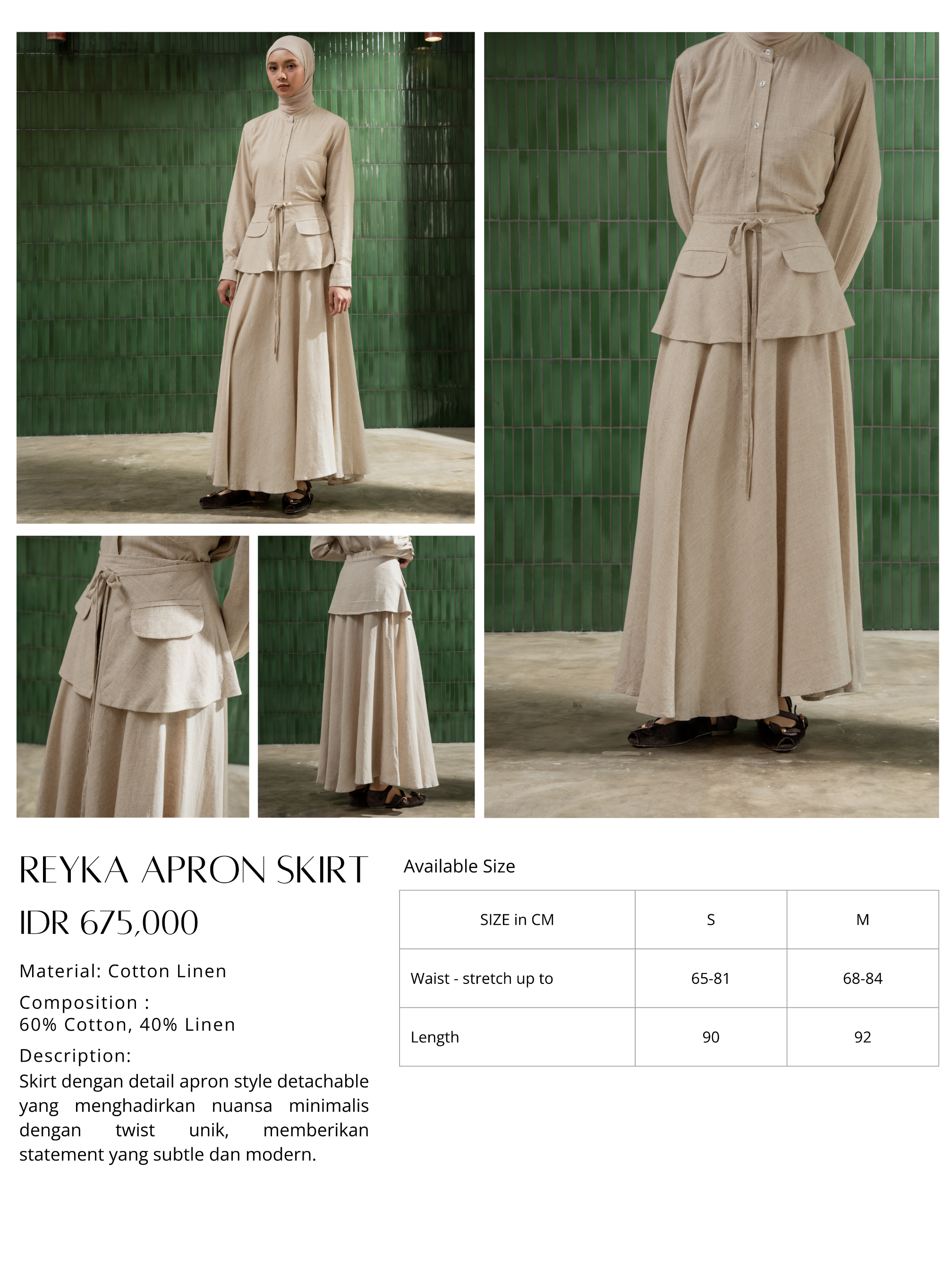 Reyka Apron Skirt Creme