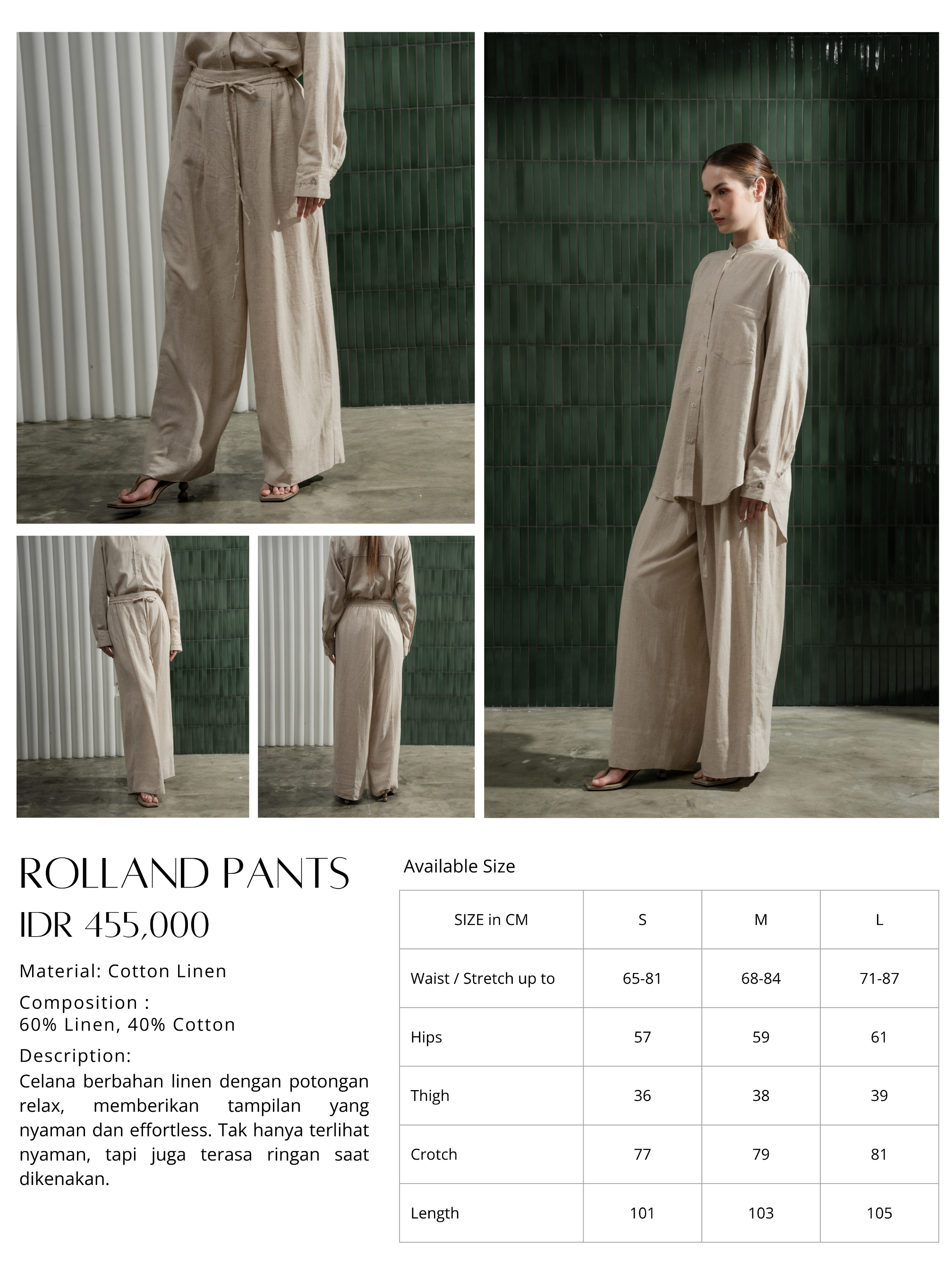 Rolland Pants Creme