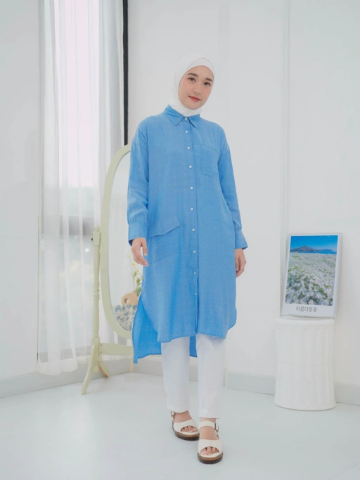 Image of Kian Tunic Shirt Blue