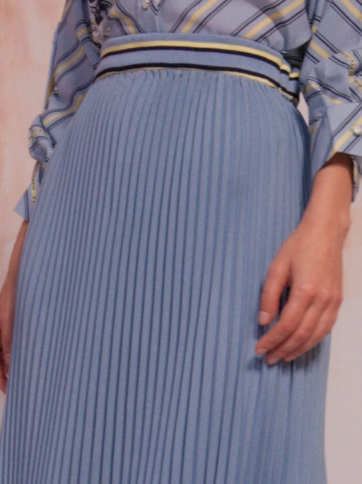 Image of Shafa Pleats Skirt Blue