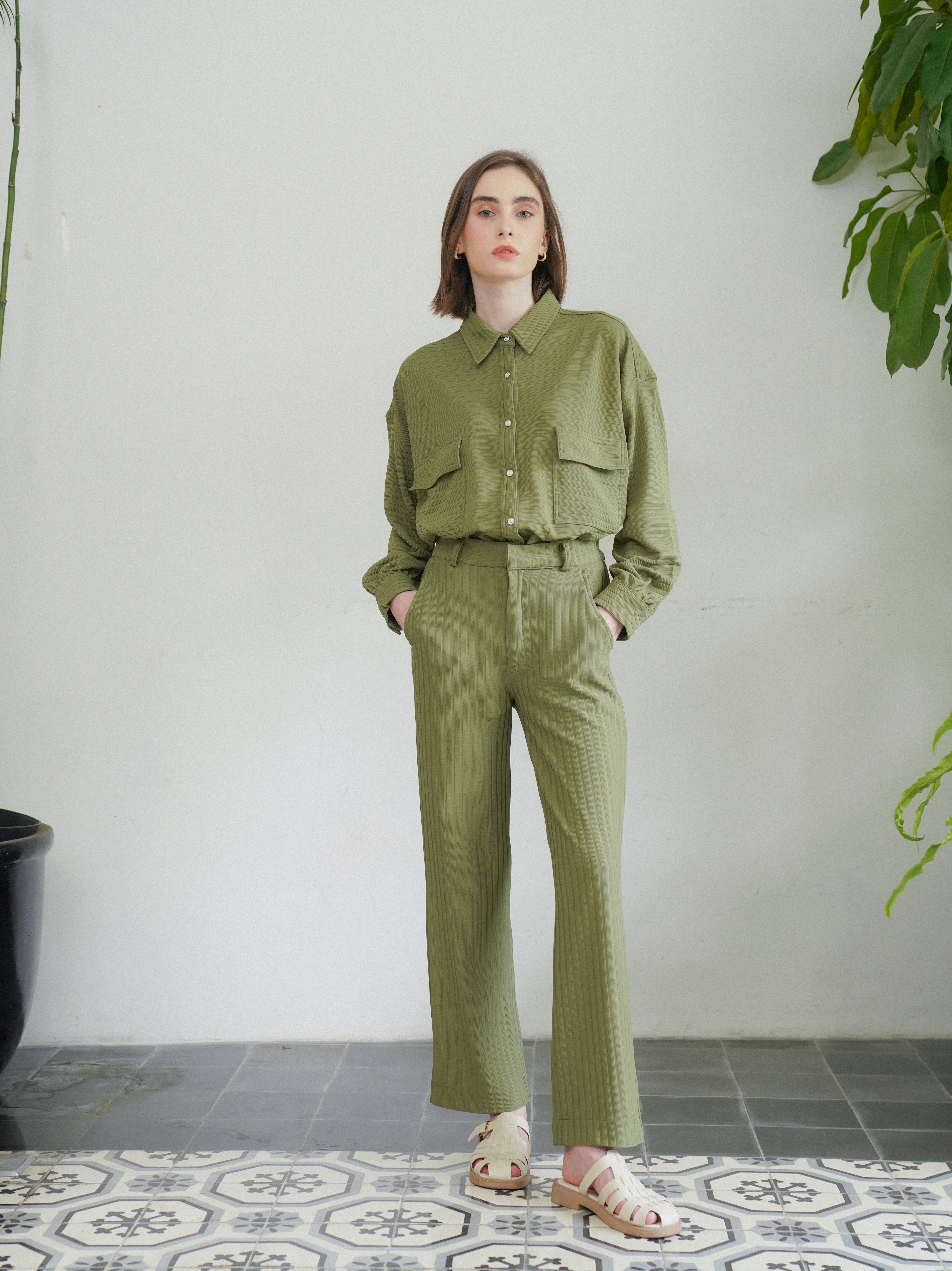 Hyera Pants Olive Green