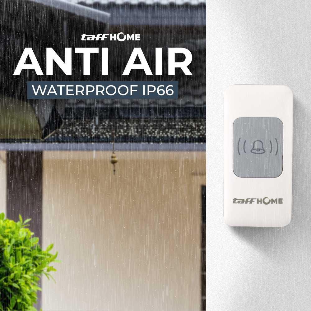 TaffHOME Bell Pintu Wireless Doorbell Melodi Menarik, Jarak 150 M, Anti Air, Mudah Instal