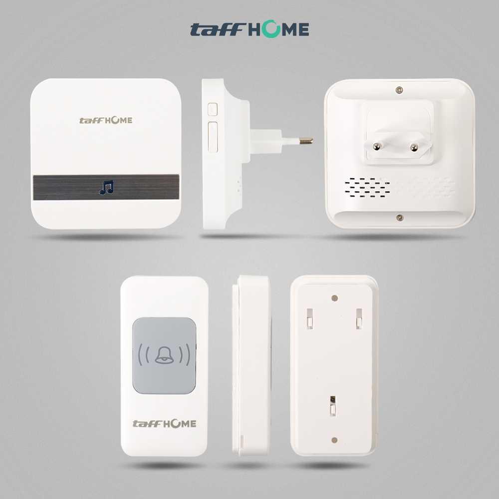 TaffHOME Bell Pintu Wireless Doorbell Melodi Menarik, Jarak 150 M, Anti Air, Mudah Instal