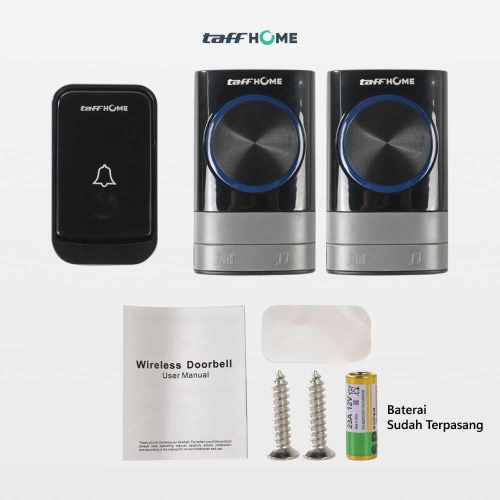 TaffHOME Bel Pintu Nirkabel 51 Nada Suara Variatif, Desain Elegan