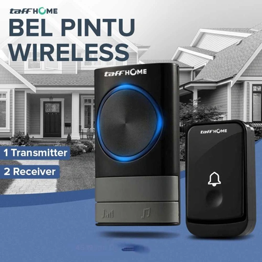 TaffHOME Bel Pintu Nirkabel 51 Nada Suara Variatif, Desain Elegan