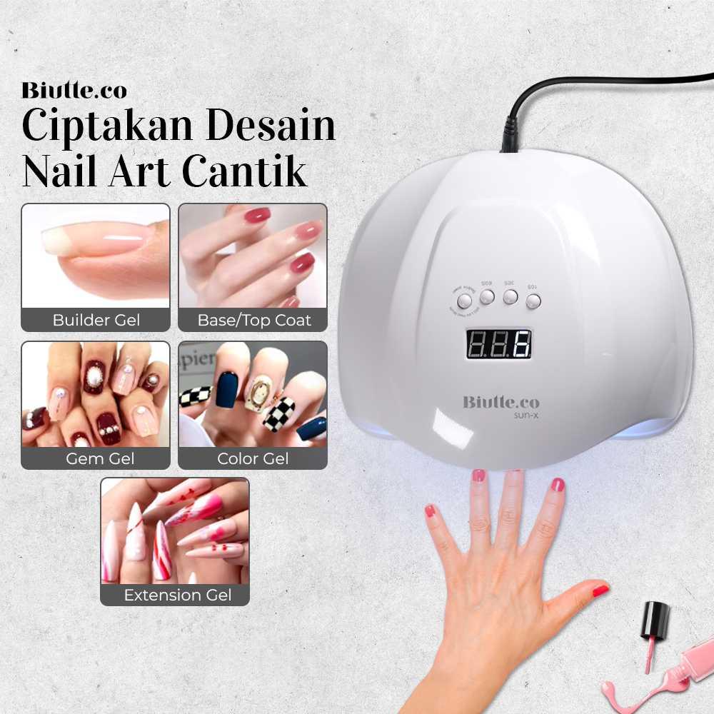 Biutte.co Pengering Kutek UV LED Nail Dryer 54W SUN-X, Cepat Kering, Tahan Lama Nail Art Praktis dan Cantik