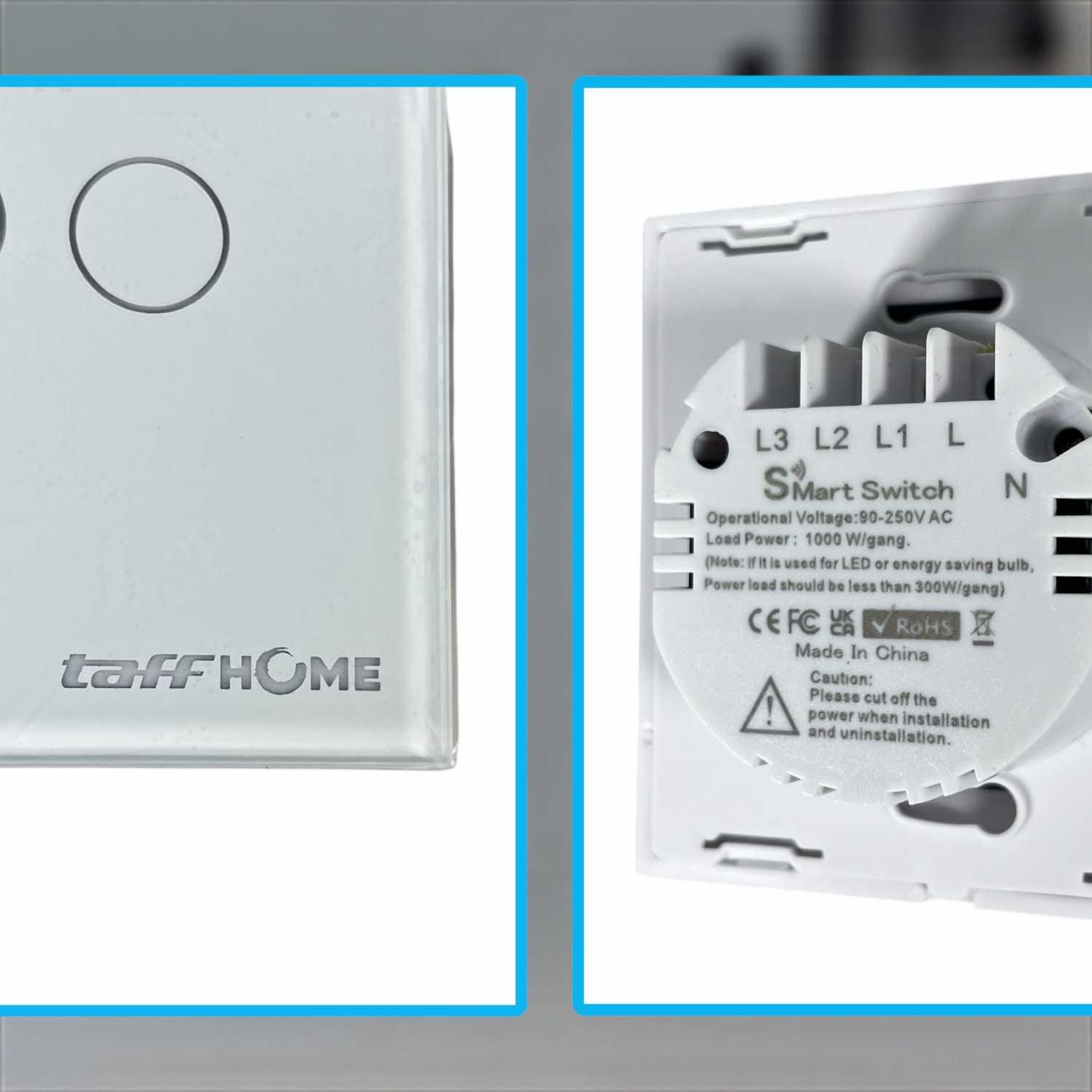 TaffHOME Saklar Lampu Wireless WiFi RF Smart Home WHK05 Kontrol Lampu Lebih Mudah dan Fleksibel, Desain Futuristik