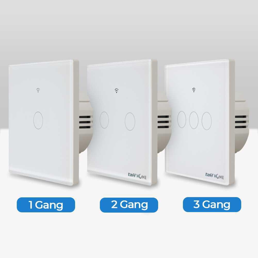 TaffHOME Saklar Lampu Wireless WiFi RF Smart Home WHK05 Kontrol Lampu Lebih Mudah dan Fleksibel, Desain Futuristik