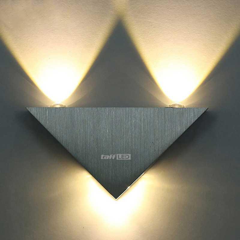TaffLED Lampu Dinding Hias Rumah Modern Triangle Aluminium 3W Suasana Sejuk dan Menenangkan, Desain Mewah