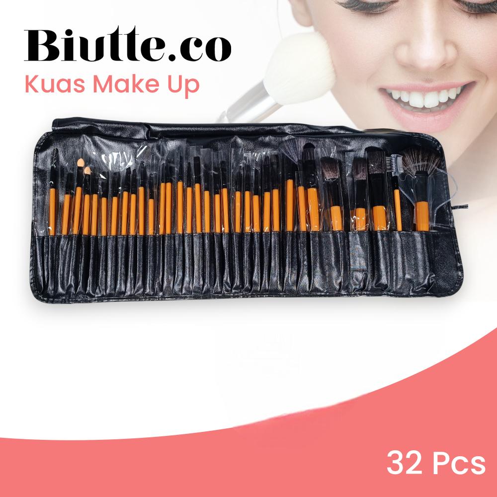 Biutte.co Professional Brush Make Up 32 Set - Aneka Riasan Flawless, Praktis. Tas Penyimpanan Mewah
