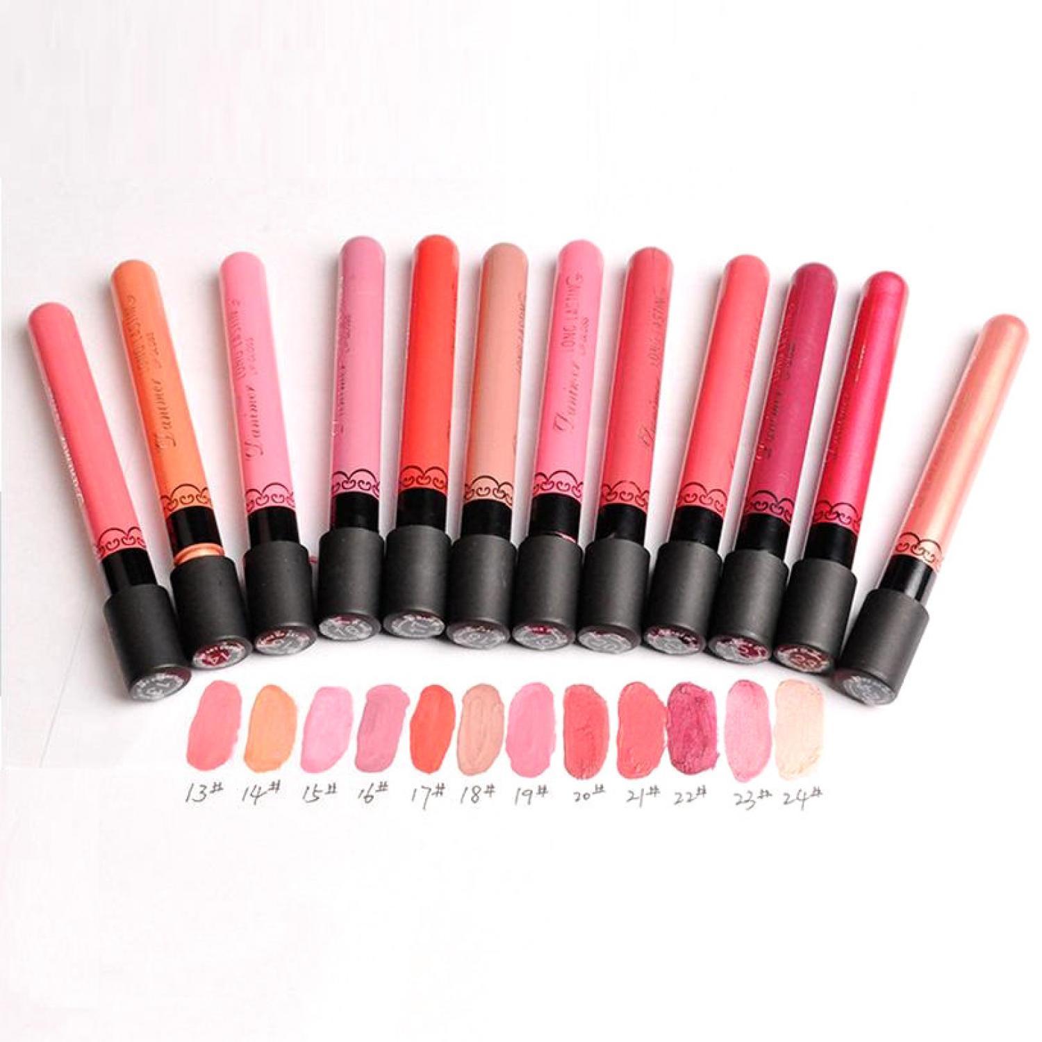Lip Gloss Matte Long Lasting - Mengkilapkan & Menambah Warna Alami, Vitamin A & E, Minimalisir Bibir Pecah-pecah, 3 Set