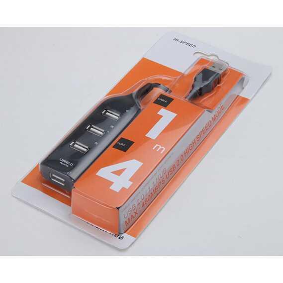Portable USB Hub 2.0 4 Port 480Mbps - HB304, Hub USB Ergonomis untuk Koneksi Lebih Mudah - Hemat Tempat