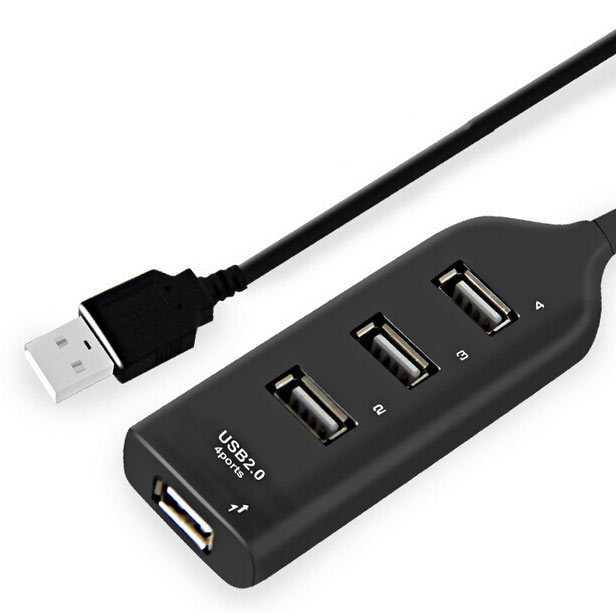 Portable USB Hub 2.0 4 Port 480Mbps - HB304, Hub USB Ergonomis untuk Koneksi Lebih Mudah - Hemat Tempat