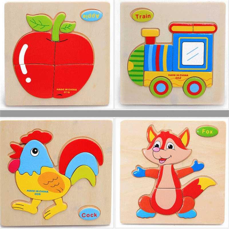 Wooden Puzzle 3D Anak Kayu Educational Toys - Fun Learning, Cute Characters