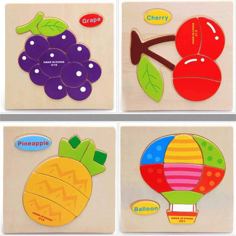 Wooden Puzzle 3D Anak Kayu Educational Toys - Fun Learning, Cute Characters