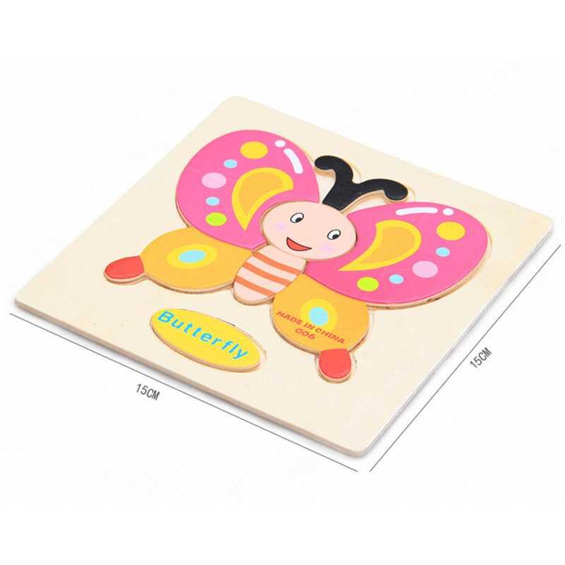 Wooden Puzzle 3D Anak Kayu Educational Toys - Fun Learning, Cute Characters
