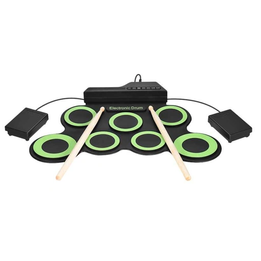 Image of Ammoon Electronic Digital Drum Kit 7 Pads Roll Up - Belajar Drum Lebih Mudah, Fleksibel IH