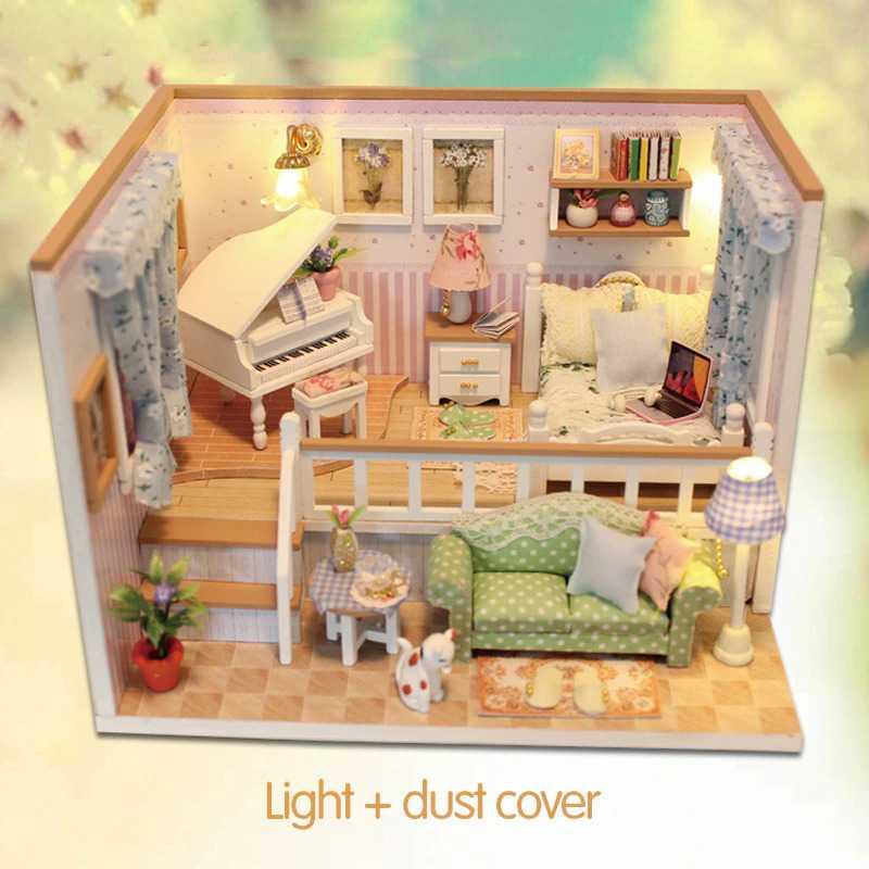HONGDA Sylvanian Room Miniatur Rumah Boneka 3D DIY 1:24 with Cover - M026, Kreativitas Anak Terpancing, Dekorasi Unik - Miniatur Berkualitas