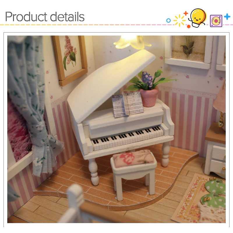 HONGDA Sylvanian Room Miniatur Rumah Boneka 3D DIY 1:24 with Cover - M026, Kreativitas Anak Terpancing, Dekorasi Unik - Miniatur Berkualitas