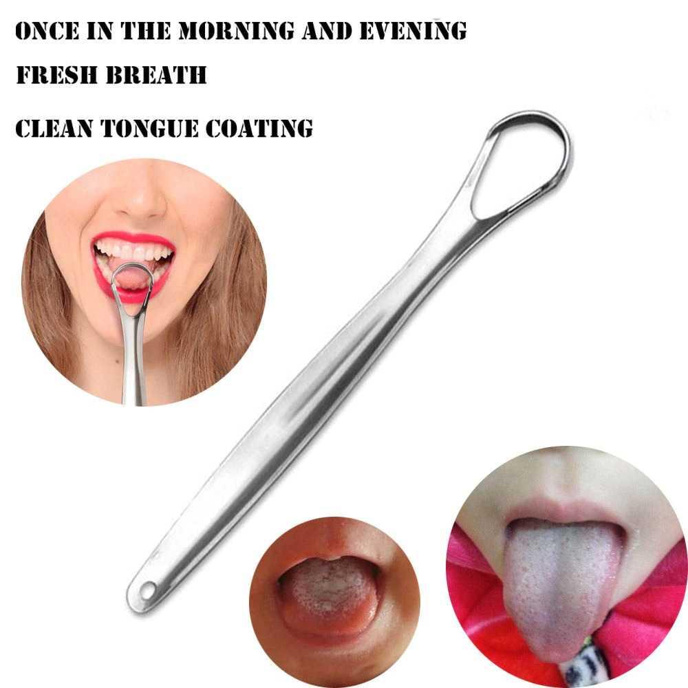 FourSoft Pembersih Lidah Tongue Oral Scraper Stainless Steel - Membersihkan Lidah dengan Maksimal, Anti Karat